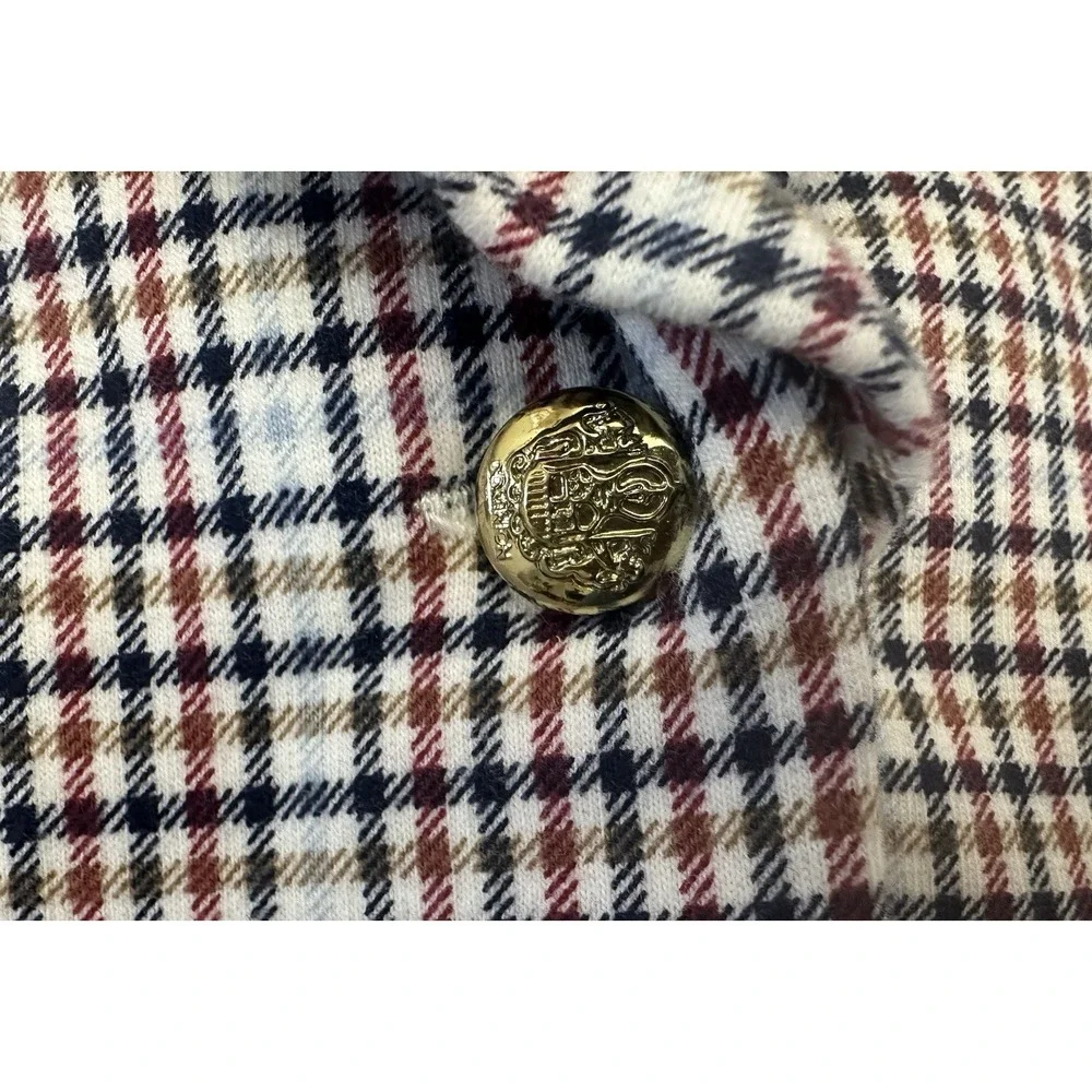 Janie and Jack Plaid Blazer Kids Size 4 Gold Button‎ Equestrian Riding Preppy